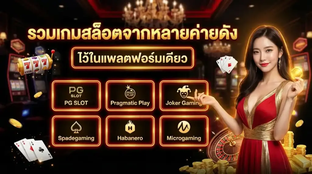 รวมเกมสล็อตจากหลายค่ายดังไว้ในแพลตฟอร์มเดียว
