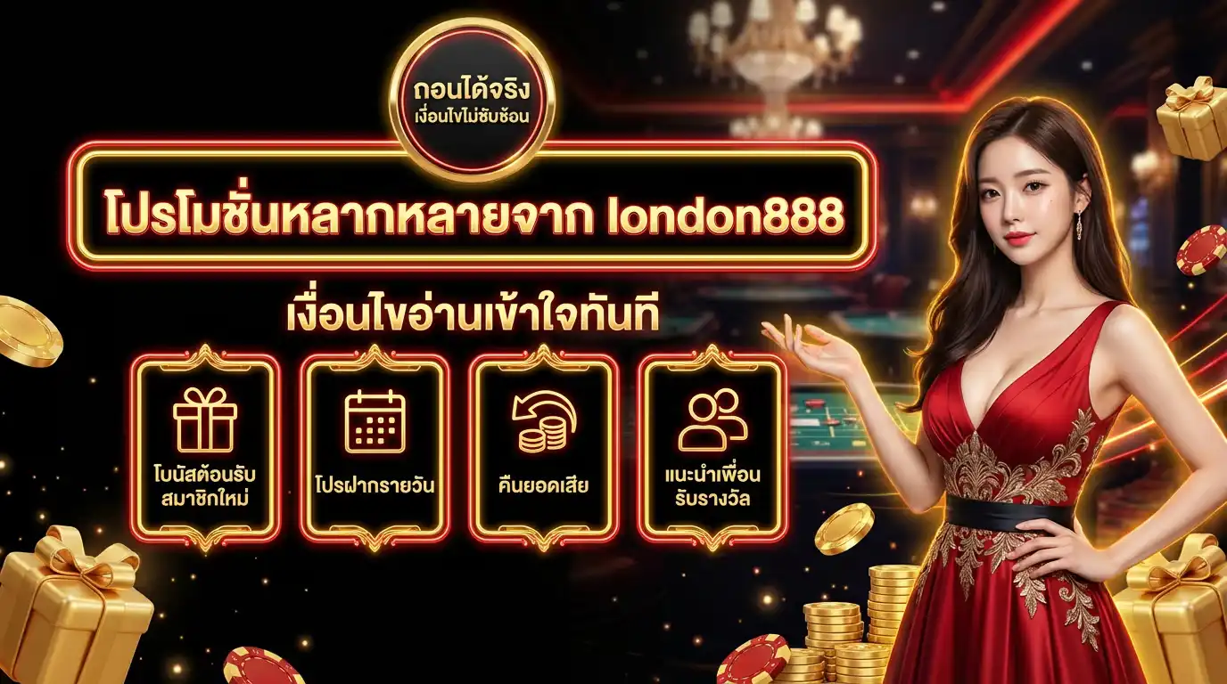 โปรโมชั่นหลากหลายจาก london888 ที่เงื่อนไขอ่านเข้าใจทันที